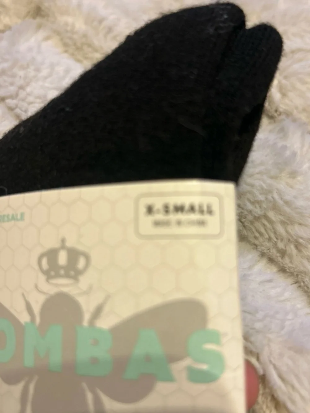 Bombas Black Ankle Socks with Blue and Orange Stripes